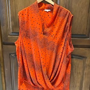 Beautifully Draped Surplice Wrap Sleeveless Blouse